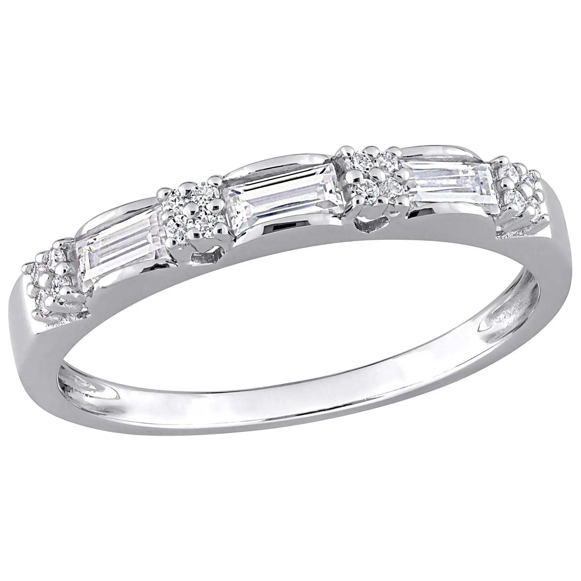 MoissanIce Moissanite 0.30 cttw Anniversary Band, Sterling