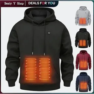 USB Heated Pullover Hoodie For Men & Women - Battery Not Included - Warm Heating Sweatshirt Hooded Coat For Cold Weather Outdoor Activities