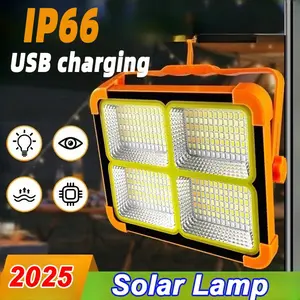 Solar Rechargeable Multifunctional Flashlight, Portable Magnetic LED Spotlight, Ip66 Waterproof, USB Emergency Light for Camping, Night Market, Travel