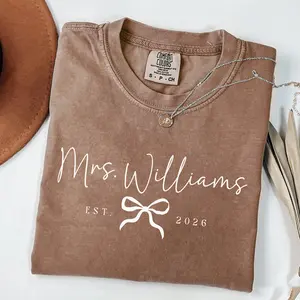 Comfort Colors Future Mrs Last Name Shirt, Bride Personalized Gift for New Wife T-shirt Honeymoon Tee Engagement Gift