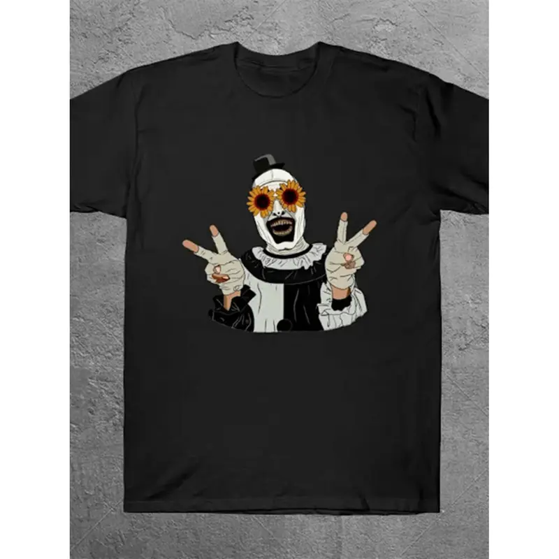 Art The Clown Terrifier 2 Graphic T-Shirt for Horror Fans - Premium Cotton Short Sleeve Tee with Stunning Digital Print for Men Women and Streetwear Enthusiasts