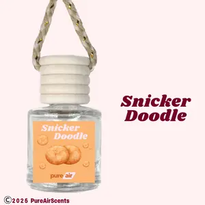 Snicker Doodle Pure Air Scented Air Freshener Oil Diffuser - Hangable Glass Woody Design - Lasts 60+ Days - Fragrance Oil Diffuser