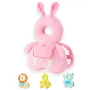 Baby Head Protector Backpack with Squeaker,Toddler Head Safety Protection Cushion, Pink Bunny