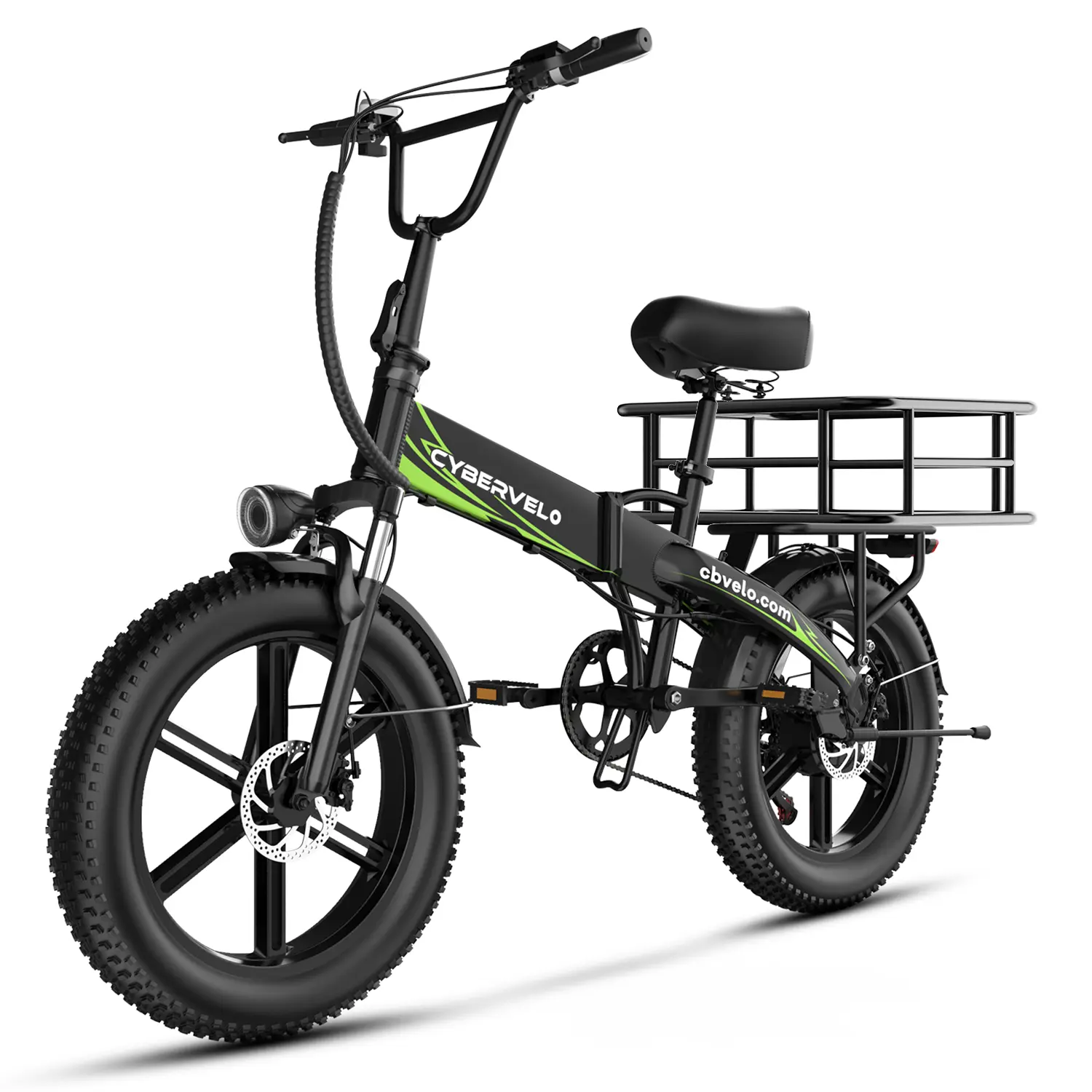 Cybervelo 1000W Folding Electric Bike, 48V16Ah Large Removable Battery E-Bike, 30+MPH, 20" Fat Tire Electric Bike for Adults, Adult Electric Bicycles for Commute Men/Woman