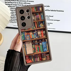 Fashionable Bookshelf Pattern Phone Case , Enhanced Camera Protection, Shockproof Skin-Friendly Touch Soft Cover for Samsung Galaxy S21 S22 S23 S24 S25 S26 Ultra Plus FE A13 A14 A15 A16 A17 A33 A34 A35 A36 A52 A53 A54 Note20Ultra