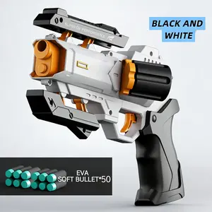 Rapid Deformation Burst Revolver With 30 EVA Soft Bullets & 20 Flat-Head EVA Bullets Handheld Pneumatic Blasting Toy Gun | Valentine's Day gift summervibes
