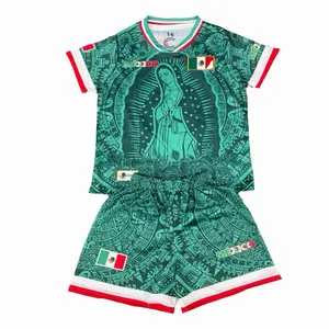 Mexico Soccer Set Virgencita Green Color Unisex Jersey & Shorts for Fans