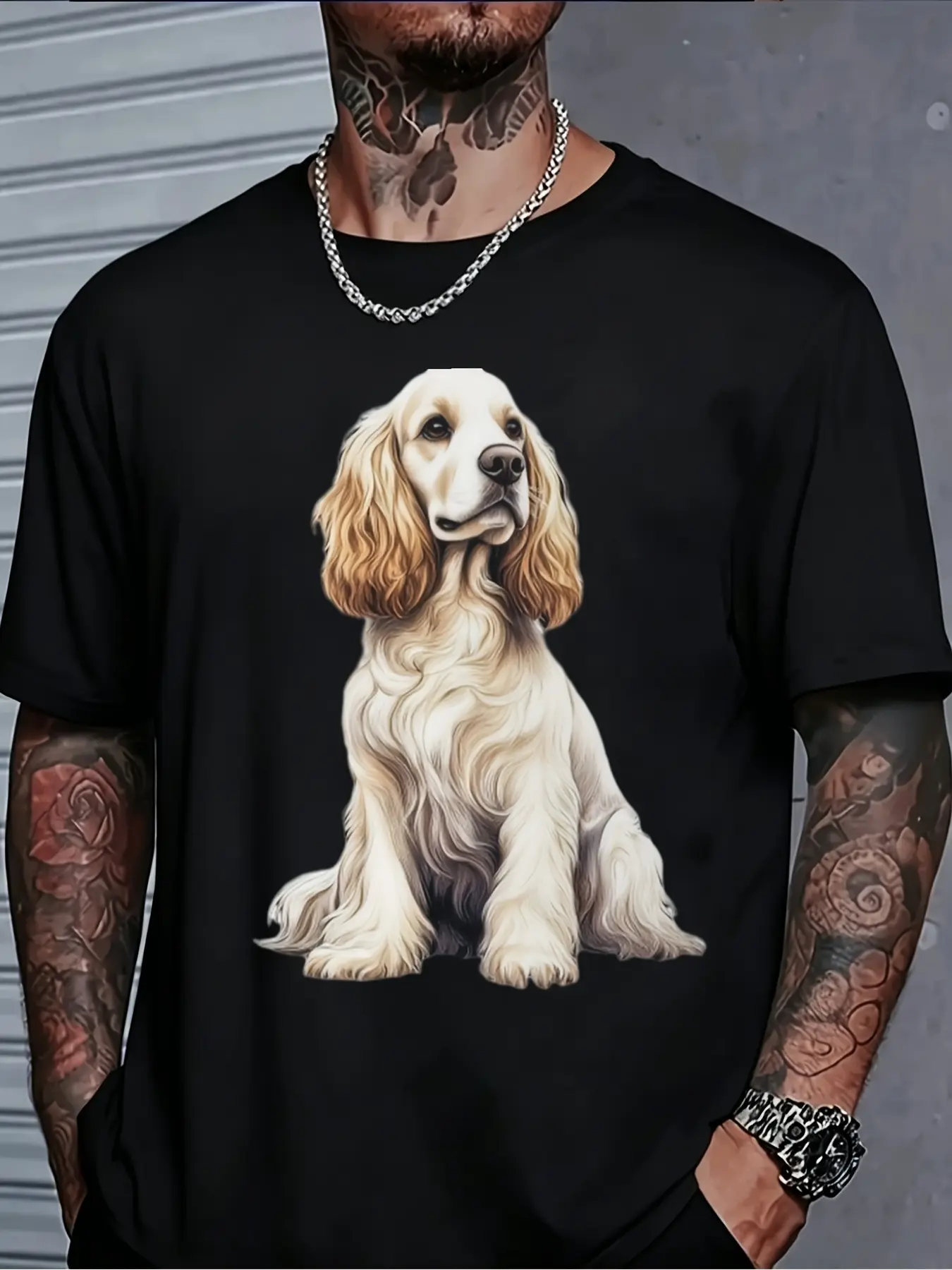Men's Retro English Cocker Spaniel T-Shirt - Heavy unisex soft cotton short sleeve t shirt, vintage graphic casual tee for men women teens, perfect birthday holiday gift for camping travel gym daily street casual wear