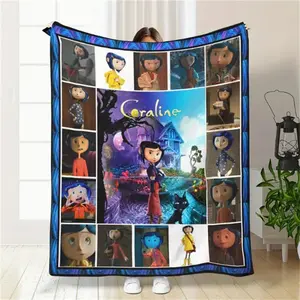 Coraline Inspired Blanket Premium Flannel Fabric Ultra Soft Lightweight Build Multi Scene Essential Bed Sofa Lounge Travel Companion Fast Shipping Guaranteed
