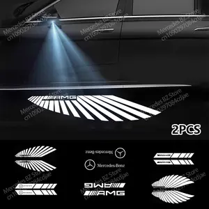 Car Dynamic Rearview Mirror Carpet Light Angel Wings Welcome Light Led For Mercedes benz GLA GLB GLC GLS EQC W177 W247 W205 W222