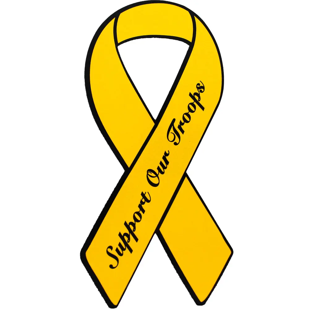 Support Our Troops Yellow Ribbon 8 In Refrigerator Magnet, Home Decor, Fridge Decor Accessory
