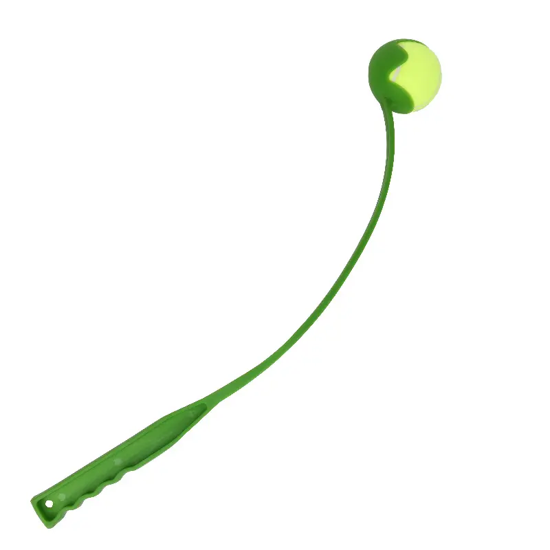 Green throwing racket + tennis ball set