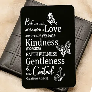 Faith Wallet Card with Bible Verse, Butterfly Design, Baptism Graduation Birthday Christmas Gift for Church Friends
