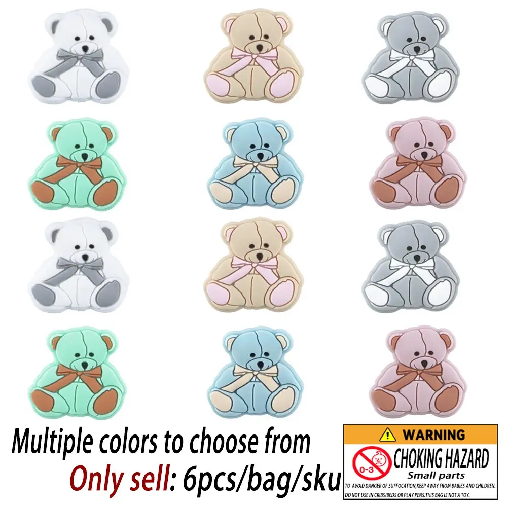 Silicone Bear Shaped Beads, Cute Bear Beads, DIY Jewelry Making Supplies for Bracelet & Necklace & Keychain, Jewelry Making Accessories, Charm Chains, DIY Mix Beads, Beads Charms Accessories, DIY Beading, DIY Jewelry Decoration, Charms For Necklaces