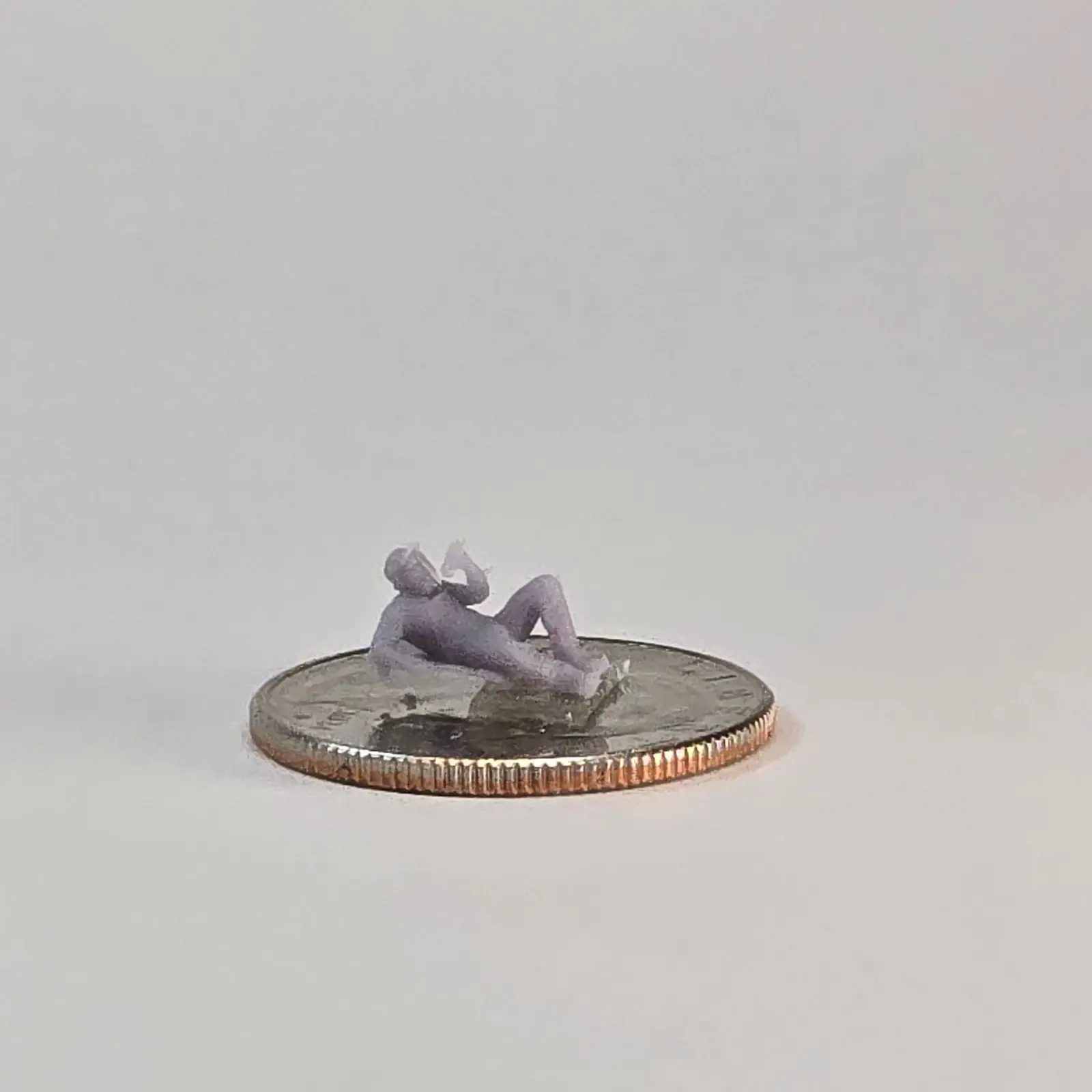 N Scale Mechanic on Creeper – 12mm Under-Vehicle Repair Miniature Figure