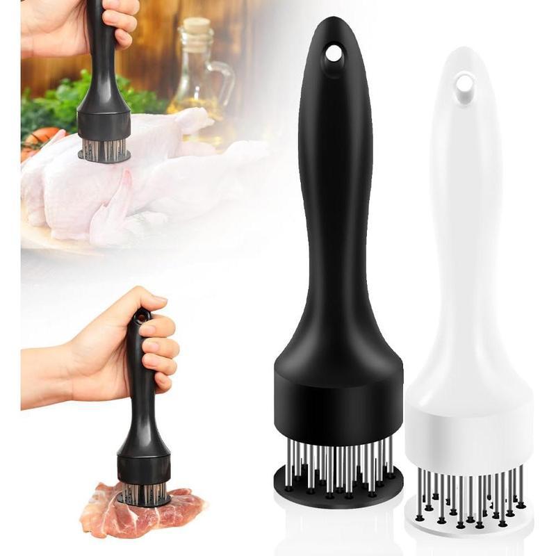 Stainless Steel Meat Tenderizer, 2025 New Meat Tenderizer Tool, Meat Tenderizer with Stainless Steel Ultra Sharp Needle Blades, for Tenderizing Beef Chicken Steak Veal Pork (Black)