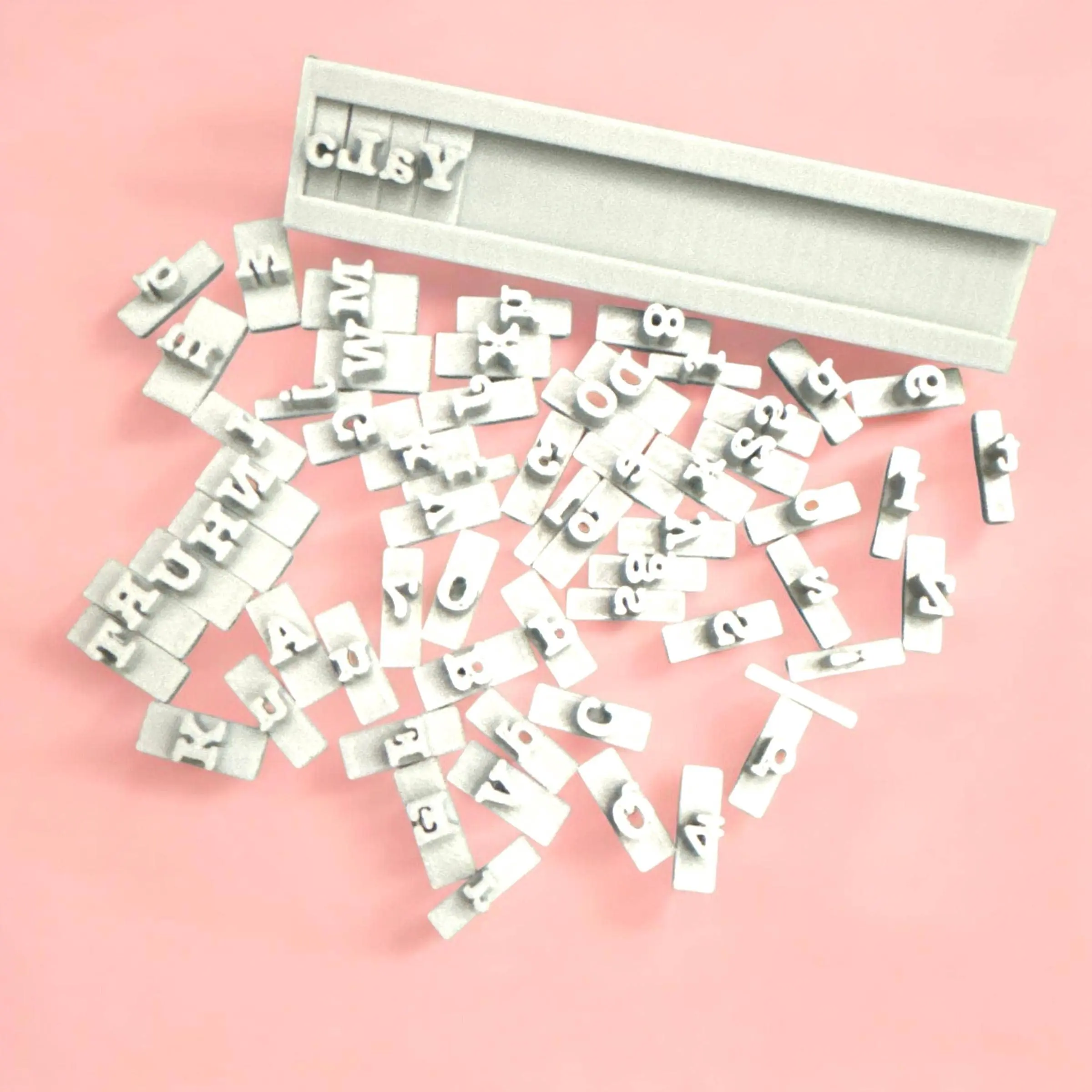 Alphabet stamp set with letter set. Polymerclay / Fondant