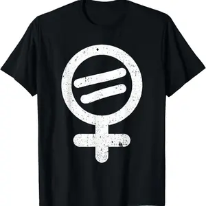 Girl Symbol Power Equality Woman  Women Gifts T-Shirt Crewneck Top Womenswear Black Breathable Essential Everyday Printed