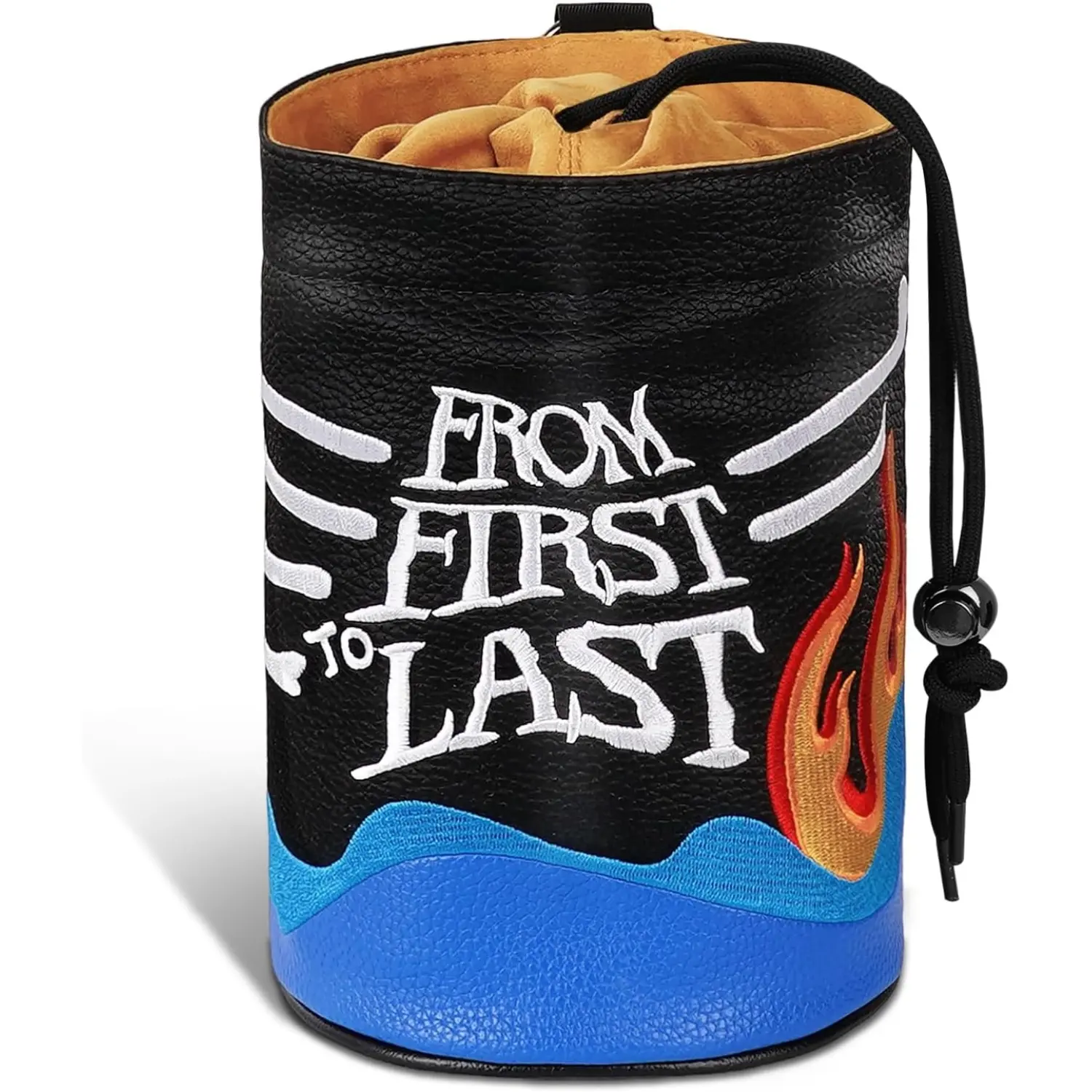Craftsman Golf Black Blue Style Skull Bag with Golf Drawstring Closure and Wristlet