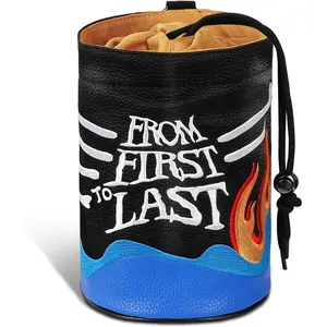 Craftsman Golf Black Blue Style Skull Bag with Golf Drawstring Closure and Wristlet