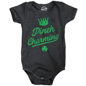 Pinch Charming Baby Bodysuit Funny St Pattys Day Parade Pinching Joke Jumper for Infants Funny Baby Onesies Saint Patrick's Day Clothes for Baby Funny Sarcastic Onesie Novelty Onesie Black -