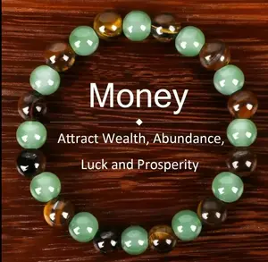 Money Bracelet With Green Aventurine Stone Tiger Eye Stone - Lucky Bracelet - Attracting Wealth, Abundance, And Prosperity Intuitively Chosen Crystals Agate Crystal Jewelry
