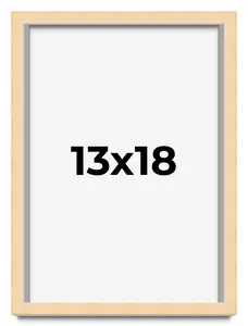 13x18 Solid Wood Picture Frame with UV-Resistant Acrylic & Acid-Free Backing, Available in 6 Finishes: Matte Black, Matte White, Metallic Bronze, Silver, Natural Wood Grain & Mahogany