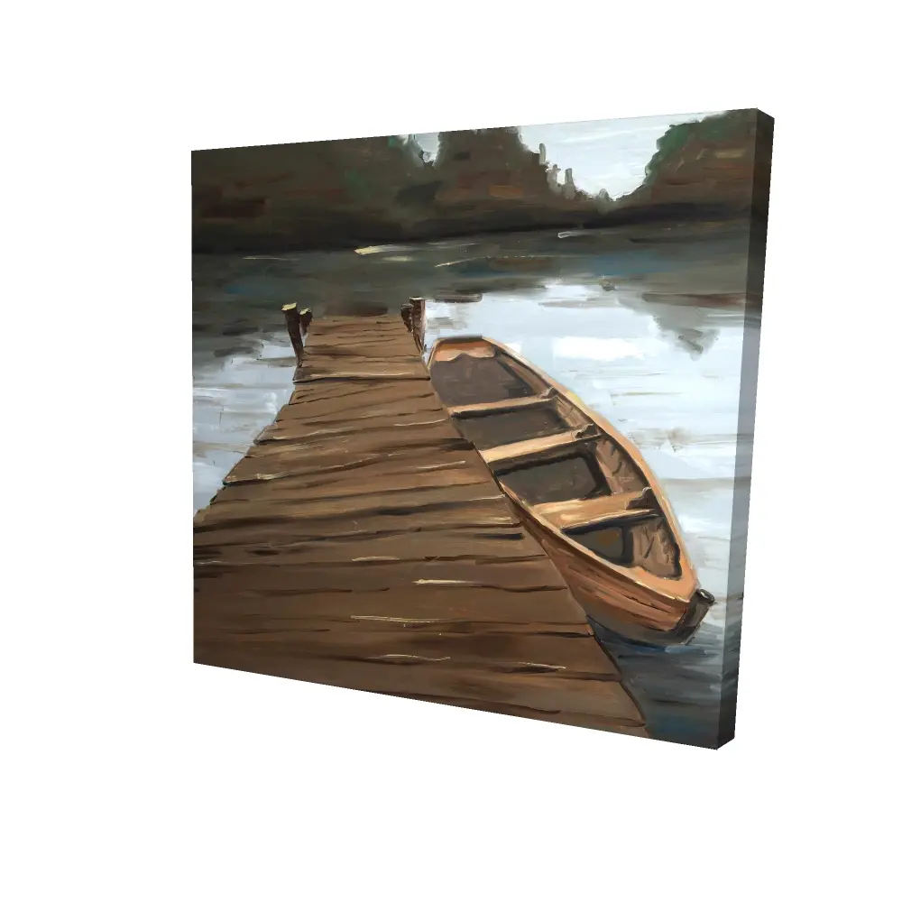 360 Stand Coastal White Artistic Wall Artwork - 24x24 in. Nature Photo of Coastal Scene, Lake View, Dock Boat - Room Home Decor, Ideal Gift for Home Supplies, Posters & Prints, Decorative Artwork, Room Aesthetic, Beach House
