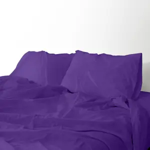 Complete Flannel Sheet Set 100% Cotton, Heavy and High Quality, Fitted Sheet, flat sheet, 2 pillow cases, Machine Washable Solid