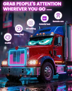 Devil Eyes Light for Windshield 2PCS 3 Models Dual Screen Sync LED Eyes with APP Control Custom Text Animations Graphics for Heavy Trucks Cars SUVs RVs 35.4*7.6 Inch 23*5 Inch