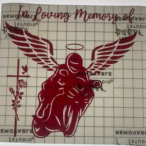 Custom bike silhouette in loving memory decal