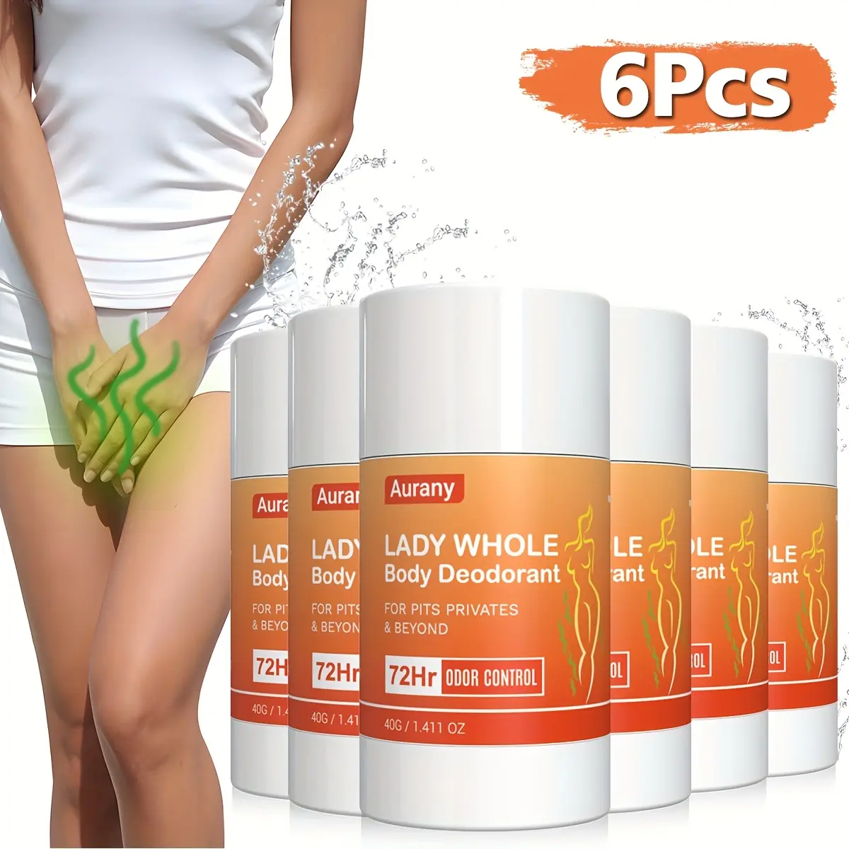 6-Pack Women's Underarm Body Antiperspirant Lotion - Long-lasting Freshness, Controls Underarm and Intimate Area Odor, Contains Olive and Sweet Almond Extracts, Moisturizing Formula, 72-Hour Deodorant Cosmetic Cleanser deodorant