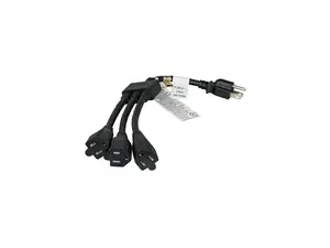 Nippon Labs 14 AWG 1-to-3 Power Cord Splitter (NEMA 5-15P to NEMA 5-15R X3),SJT, Black Color, 30 inch Power Cord, 30P-10W1-145PR3Y-30