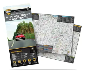 Indiana - Illinois - W. Kentucky - W. Tennessee: 23 Scenic Road Trips on One Map