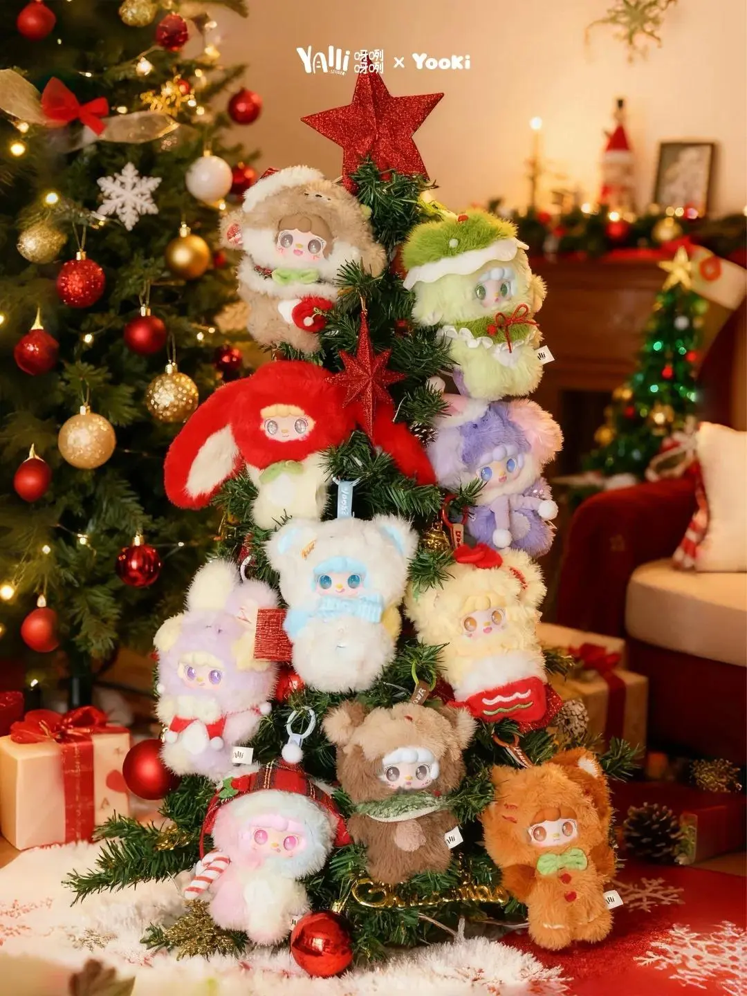 MINISO Yooki Christmas Bell Plush Toy Blind Box - Small Collectible Plushies with Attached Keychain, Festive Hanging Ornament, Random Toy Ideal Holiday Gift for Girls