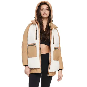 Orolay Women's Thickened Winter Down Coat Windproof Hooded Puffer Jacket with 6 Pockets for Daily Outdoor Wear Fleece Fabric Warm Winter Jacket