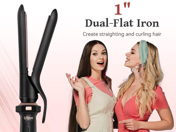 Ufree 5 in 1 Curling Iron with Interchangeable Ceramic Barrels, Curling Wand Set with Flat Iron Hair Straightener, Instant Heating Hair Styling Tool, Hair Curler, Women Gifts Comfort