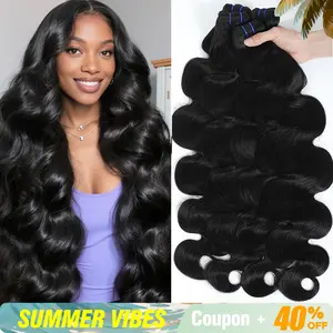 Charmanty Premium 100% Raw Unprocessed Virgin Human Hair 10-32 Inch Straight Body Deep Wave Bundles 1 3 4 Bundles Natural Black 613 Blonde Cuticle Aligned Tangle Free Remy Hair Ponytail Sew in Glue in Quick Weave Hair Extension  #summervibes