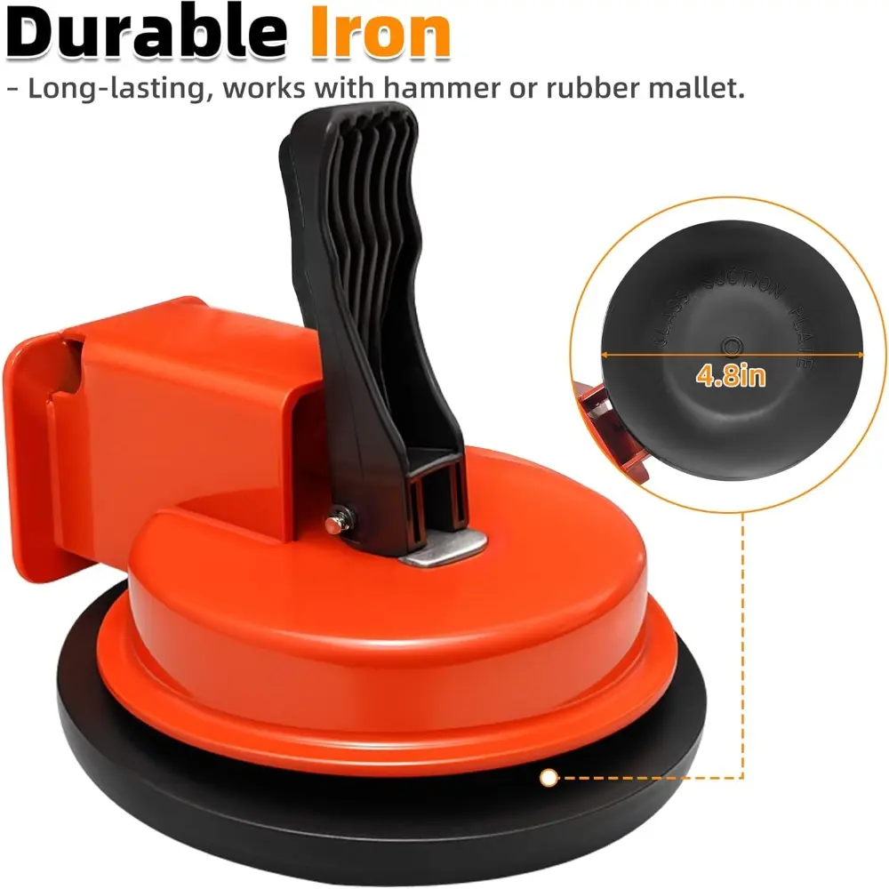 Heavy Duty Orange Suction Cup Floor Gap Fixer Tool, Wood Plank Tightener for Hardwood Laminate Vinyl Flooring, DIY Flooring Repair Tool