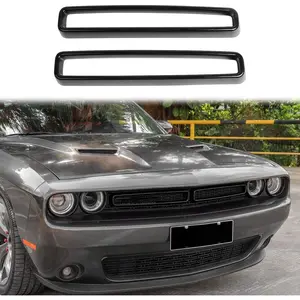 for Challenger Front Grille Radiator Grille Inserts Grillwork Trim for 2015-2025+ Dodge Challenger Exterior Accessories, ABS Black 2pcs