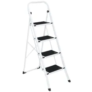 JupiterForce 4 Steps Ladder Folding Anti-Slip Safety Tread Industrial Home Use 300Lbs Load