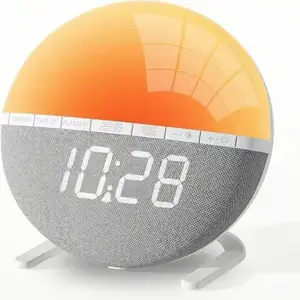 Sunrise Alarm Clock, Wake-Up Light with Dual Alarms, Sleep Timer, Snooze Function, Night Light, 4 Brightness Levels, Perfect for Bedroom, Kids, Heavy Sleepers, and Those Who Want a Gentle, Natural Wake-Up sunset despertador reloj nature decor Simulation