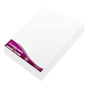 White Polystyrene Flexible Plastic Board Sheet, Plastic Sheets for Crafts, 8.5" x 11" (.020 Thick) Styrene Sheet, Plasticard, Craft Plastic Sheets, Styrene Sheets Durable Plastic Sheet (5-Pack)