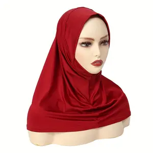 Elastic Hijab Undercap - 1pc Breathable Polyester Religious Turban Hat, Lace Up Headscarf Cap for Women, Machine Washable, Suitable for Ramadan - Woven, Elastic Fit