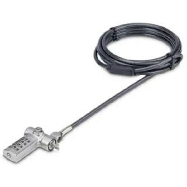 StarTech UNIVC4D-LAPTOP-LOCK 3-in-1 Cut-Resistant Steel Combination Padlock Cables - 6.6 ft Antitheft Code Lock Cables, Spacers, 360-deg Rotating Head, User-Resettable, Self-Adjusting, 0.32 lbs, for Nano Security Slots, Noble Wedge Laptops, Steel Cable, 3
