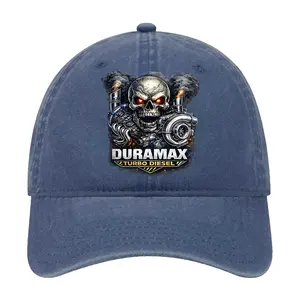Duramax Turbo Diesel Skull Vintage Washed Dad Hat, Chevy Truck Cap, Adjustable Cotton Baseball Hat, Diesel Engine Graphic, Truck Lover Gift USA Style
