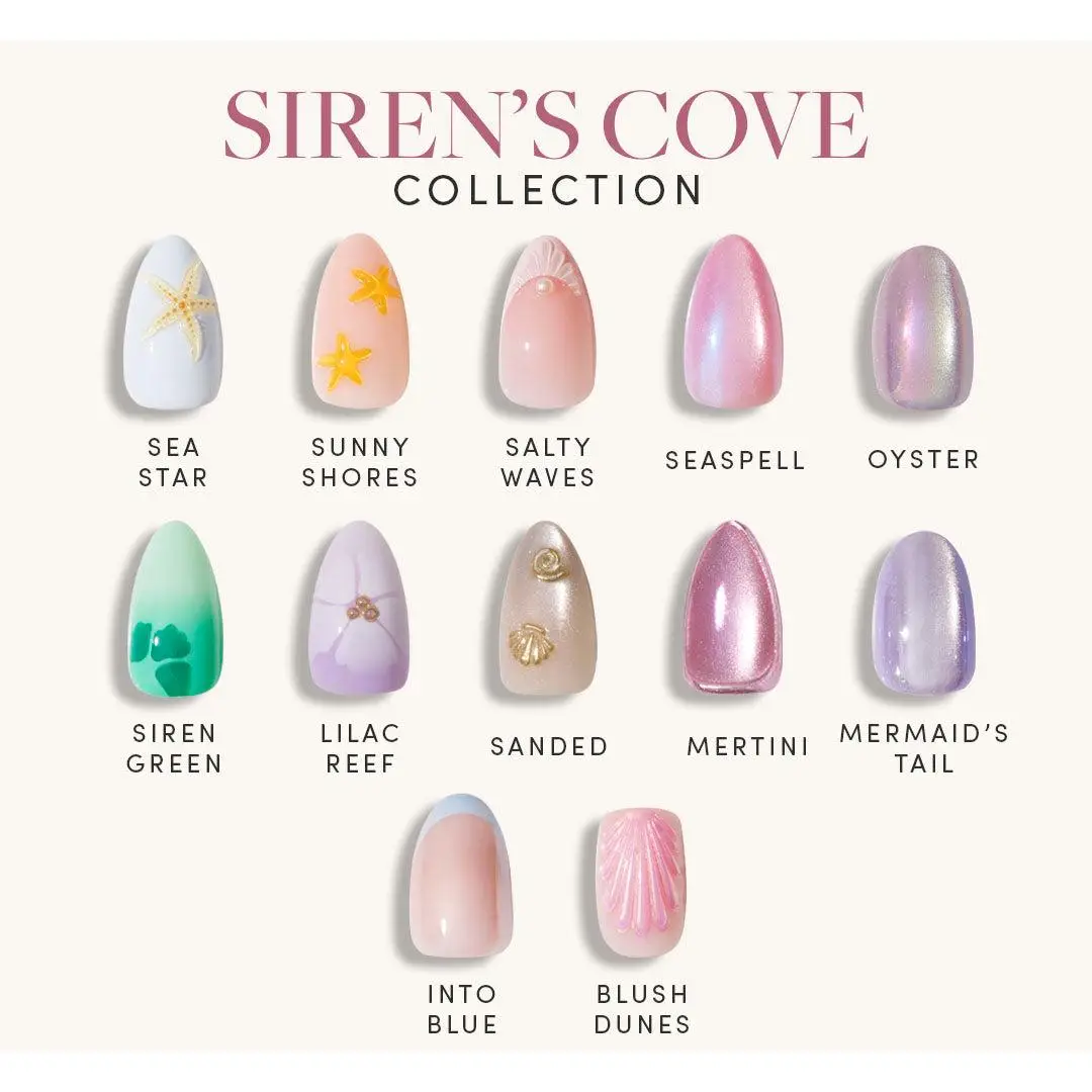 Glamnetic Siren's Cove Press On Nail Collection