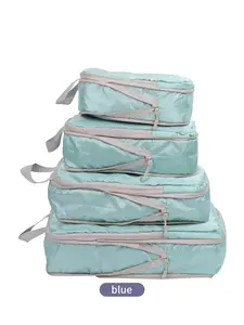 Portable Travel Compression Storage Bag Set of 4, Clothing Organizer Bags, Luggage Cube, Travel Storage Pouches