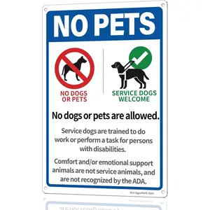 No Pets Allowed Sign - 12 × 8'' Rust-Free Aluminum No Pets or Dogs Allowed Sign for Business, "No Dogs or Pets Are Allowed..." Business Sign for Restaurant/Yard/Office