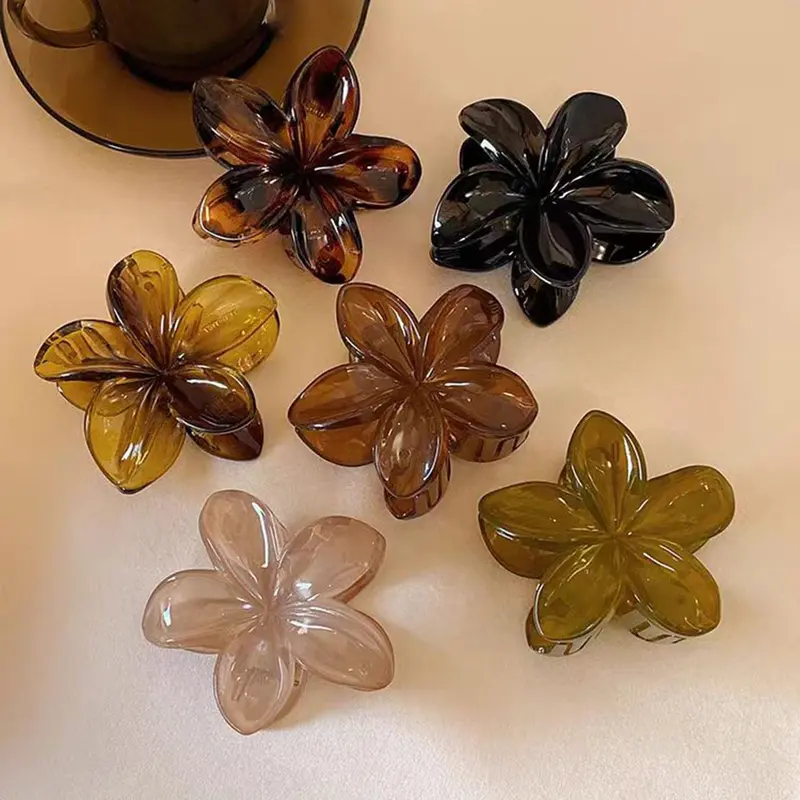Vintage Flower Design Hair Claws Set, Fashionable Hair Accessories for Women & Girls, Minimalist Headwear Suitable for Thick Hair, Flower Hair Clip